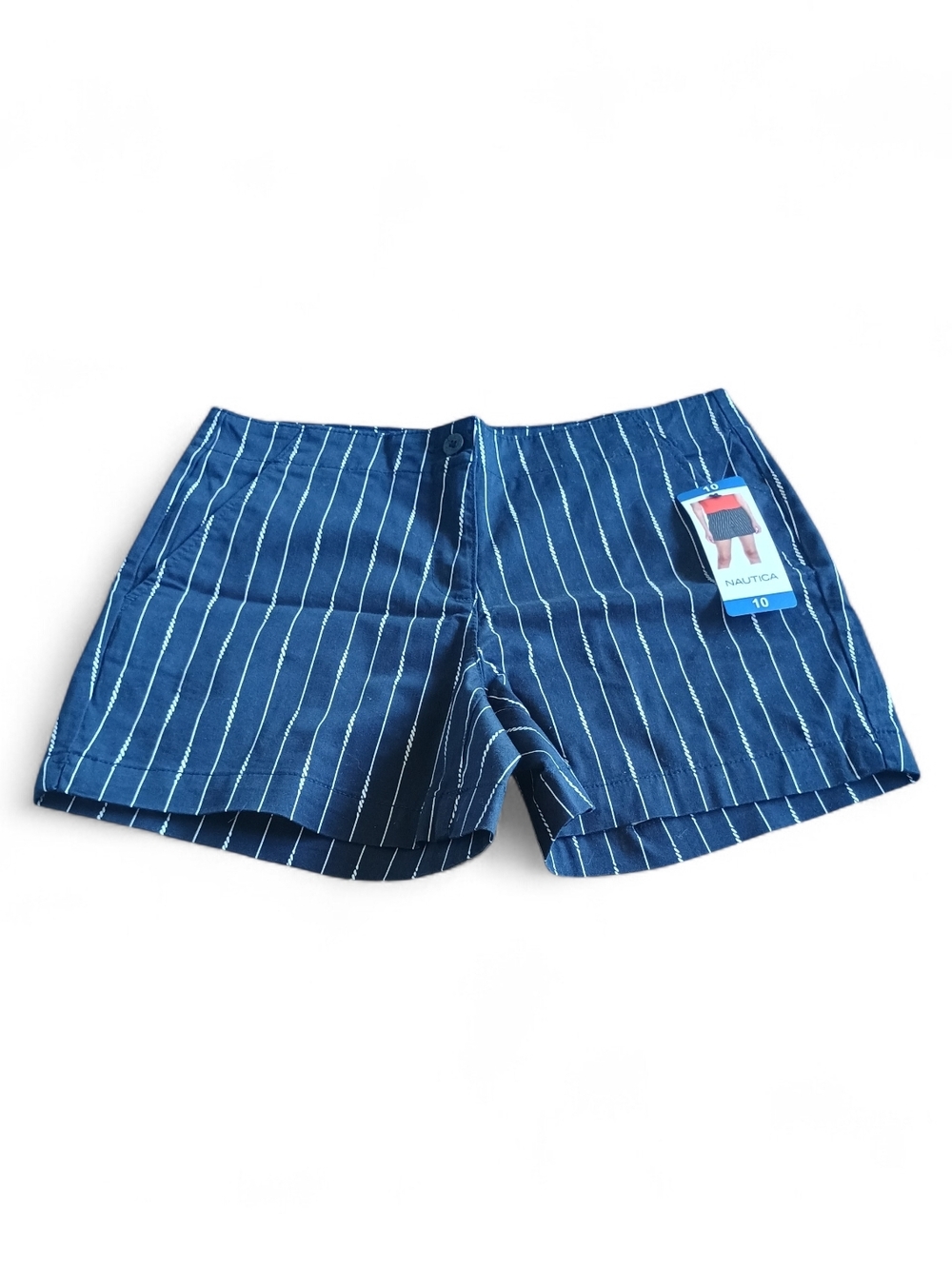 Nautica Navy and White Pinstripe Women's Shorts